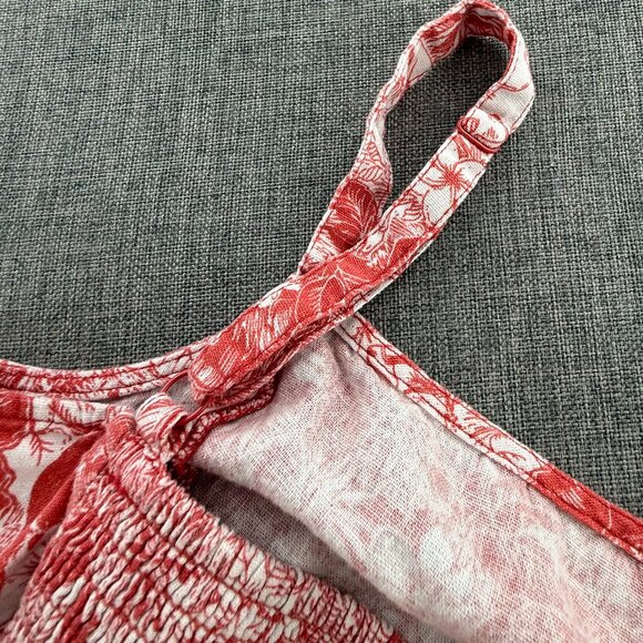 Old Navy Maxi Dress Linen Blend Sleeveless Square‎ Neck Side Slit Medium - Picture 9 of 12